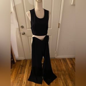 Free People Navy Blue Pant & Top set. Size Large